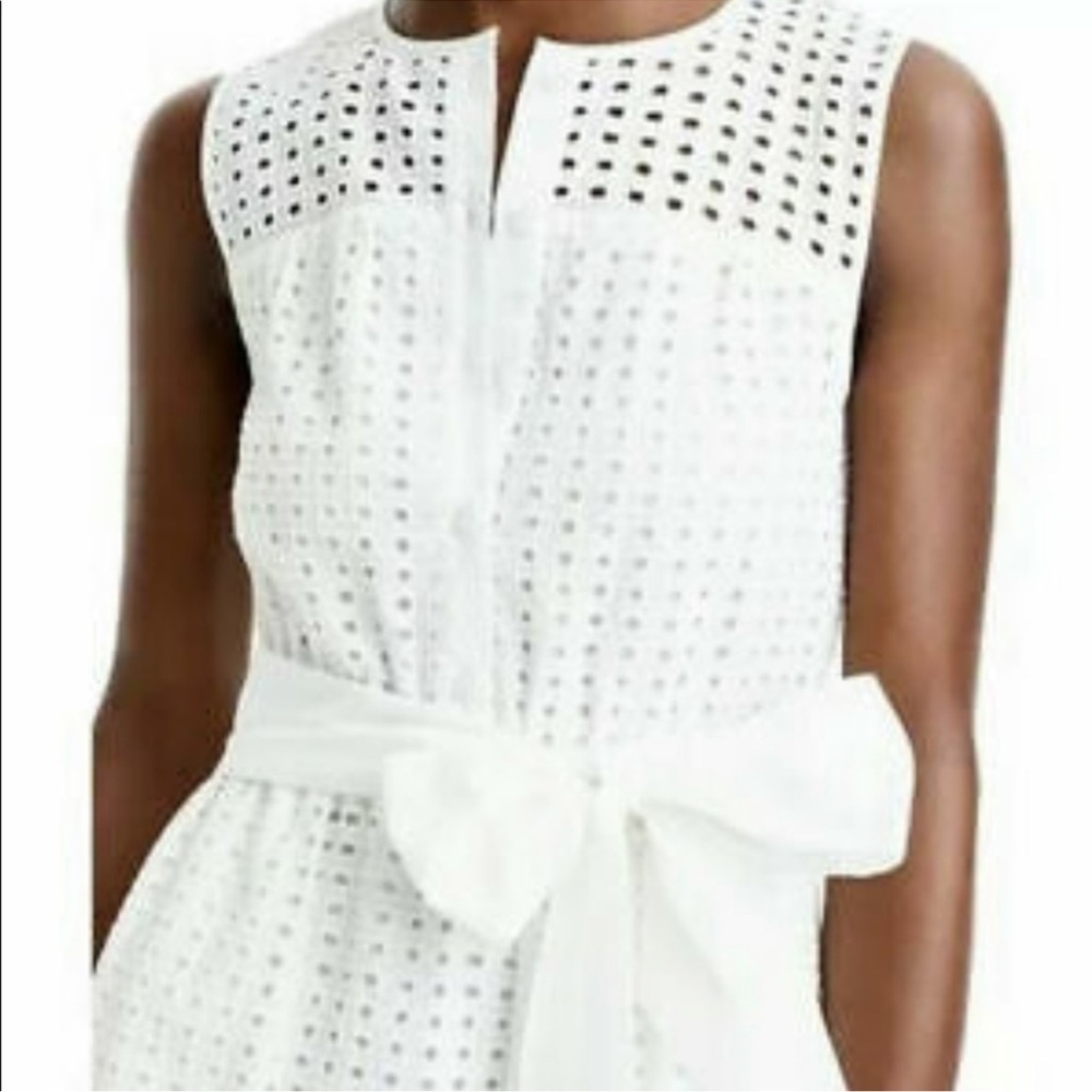 J. Crew NWT Size 14 All Over White Eyelet Lace Midi Dress - Picture 2 of 16